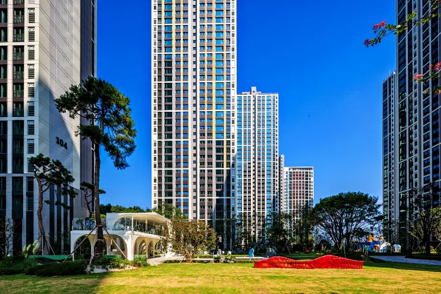 포항 환호 힐스테이트 대단지 특화 산책로 조경